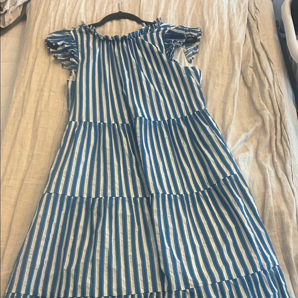 J Crew Striped Blue and Green Maxi